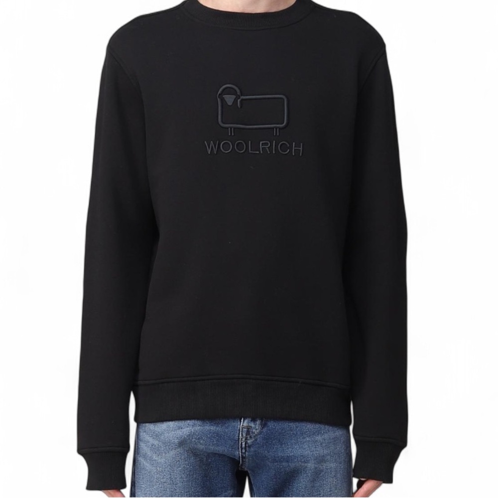 Woolrich Men’s Crew Neck Sweatshirt – Black, Size L - Picture 2 of 7
